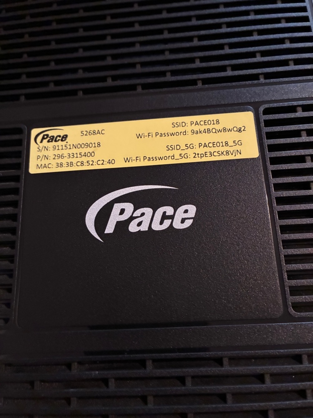 PACE Modem-Router Combo – Dual-Band Wi‑Fi